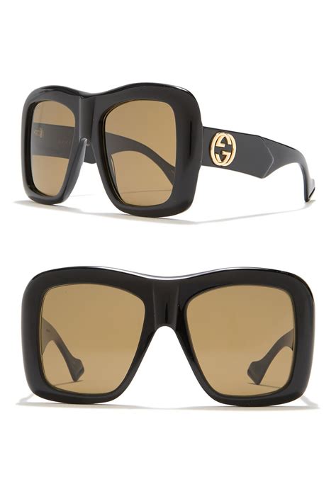 gucci oversized square-frame metal sunglasses|gucci minimal 54mm square sunglasses.